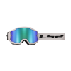 LS2 CHARGER GOGGLE WHITE WITH H-V GREEN IRID.VISOR