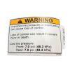 Decal, Warning - Tire Pressure