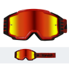 LS2 CHARGER PRO GOGGLE RED WITH IRIDIUM VISOR