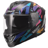 LS2 FF818 STORM III KAOS BLACK PURPLE BLUE