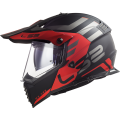 LS2 MX436 Pioneer EVO ADVENTURER Matt Black Red XS
