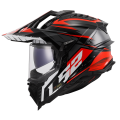 LS2 MX701 EXPLORER SPIRE BLACK TITANIUM RED-06 L