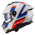 LS2 FF808 STREAM II VINTAGE WHITE BLUE RED-06 XL
