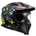 LS2 OF606 DRIFTER RAYZ BLACK BLUE-06 XXL