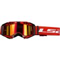 LS2 AURA PRO GOGGLE BLACK RED WITH IRIDIUM VISOR