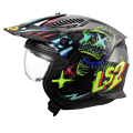 LS2 OF606 DRIFTER RAYZ BLACK BLUE-06 XXL