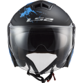 LS2 OF573 TWISTER II XOVER MATT BLACK BLUE