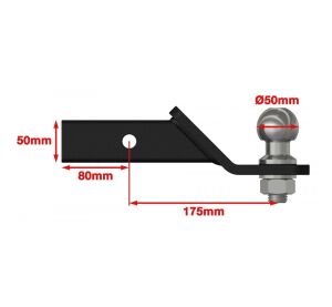XRW TRAILER HITCH BALL MOUNT STL BLACK