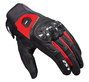 LS2 ATOM MAN GLOVES BLACK RED