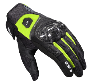 LS2 ATOM MAN GLOVES BLACK H-V YELLOW