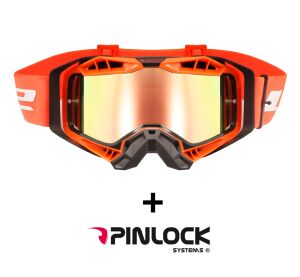 LS2 AURA PRO GOGGLE BLACK ORANGE WITH IRIDIUM VISOR