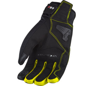 LS2 JET 2 MAN GLOVES BLACK H-V YELLOW