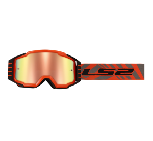 LS2 CHARGER PRO GOGGLE H-V ORANGE WITH IRIDIUM VISOR