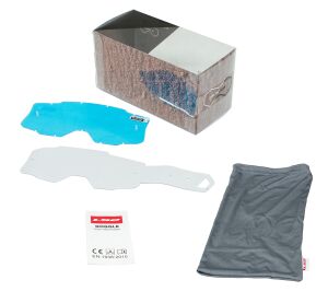 LS2 CHARGER PRO GOGGLE WHITE WITH IRIDIUM VISOR