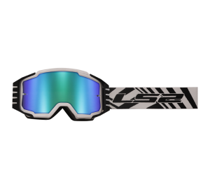 LS2 CHARGER PRO GOGGLE WHITE WITH IRIDIUM VISOR