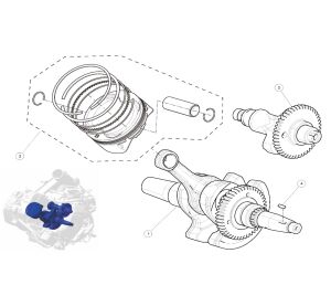 CRANKSHAFT BALANCESHAFT AND PISTON GROUP