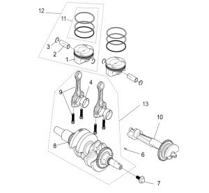 Crankshaft connection rod&piston assembly
