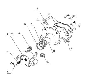 BRAKE CALIPER , RR  (WITHOUT REAR DIFFER AXL ASSY STYLE)