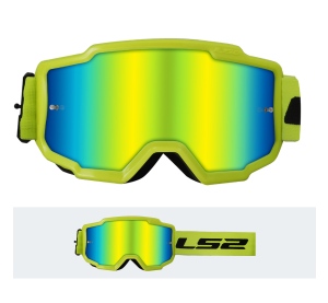 LS2 CHARGER GOGGLE H-V YELLOW WITH IRIDIUM VISOR