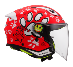 LS2 OF622 FUNNY II PAWS RED