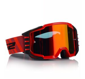 LS2 CHARGER PRO GOGGLE RED WITH IRIDIUM VISOR