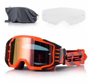 LS2 CHARGER PRO GOGGLE H-V ORANGE WITH IRIDIUM VISOR