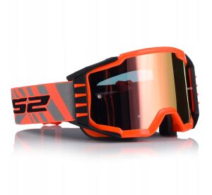 LS2 CHARGER PRO GOGGLE H-V ORANGE WITH IRIDIUM VISOR