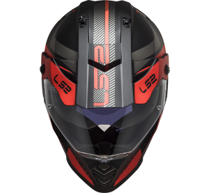 LS2 MX436 Pioneer EVO ADVENTURER Matt Black Red