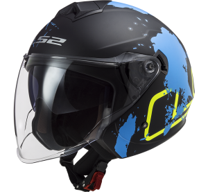 LS2 OF573 TWISTER II XOVER MATT BLACK BLUE