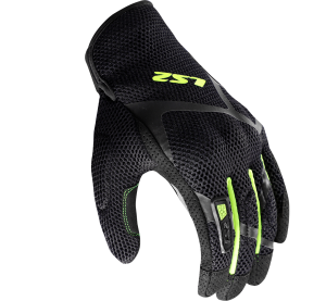 LS2 RAY II MAN GLOVES BLACK H-V YELLOW