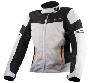 LS2 SHADOW LADY JACKET LIGHT GREY BLACK ORANGE