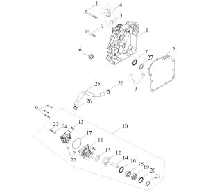 R.CRANKCASE, WATER PUMP
