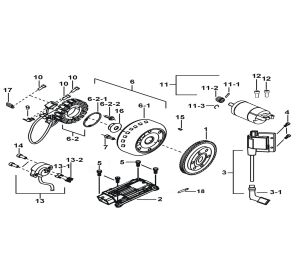 MOTOR STARTING、FLYWHEEL MAGNETO、ECU