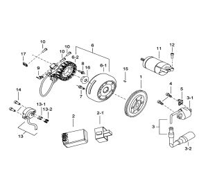 MOTOR STARTING、FLYWHEEL MAGNETO、C.D.I.