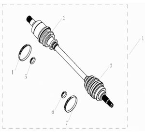 FRONT LEFT DRIVE AXLE