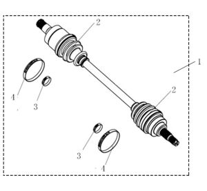 FRONT LEFT DRIVE AXLE