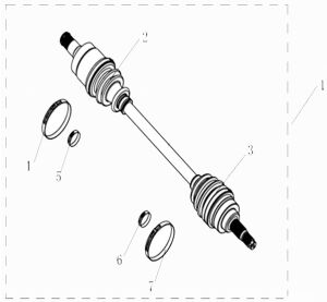 REAR LEFT DRIVE AXLE (T3 WITH REAR AXLE DIFFERENTIAL)