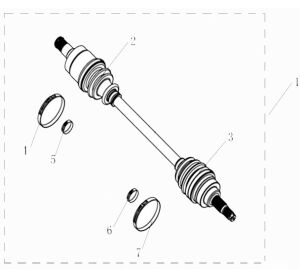 REAR RIGHT DRIVE AXLE (T3 WITH REAR AXLE DIFFERENTIAL)