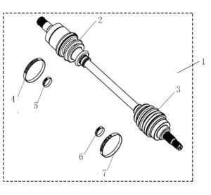 REAR RIGHT DRIVE AXLE (MATCH REAR GEAR-BOX 47163)