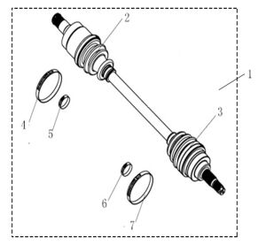 REAR RIGHT DRIVE AXLE (MATCH REAR DIFF. GEAR-BOX 35780)