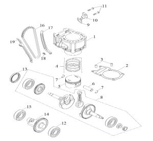 PISTON, CRANKSHAFT, CYLINDER