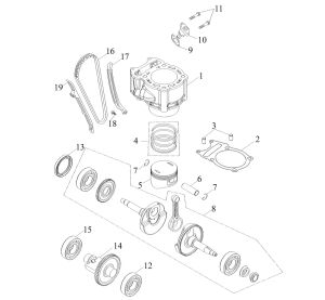 PISTON, CRANKSHAFT, CYLINDER
