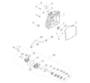 R.CRANKCASE, WATER PUMP