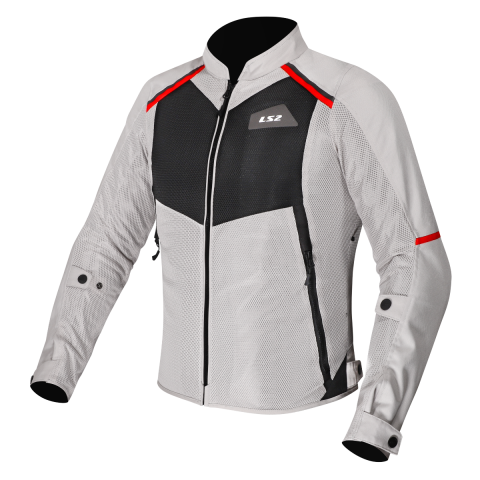 LS2 BREEZE LADY JACKET GREY BLACK RED XXL