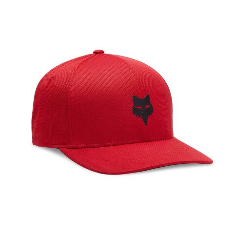 FOX Head Tech Flexfit Hat, Flame Red L/XL