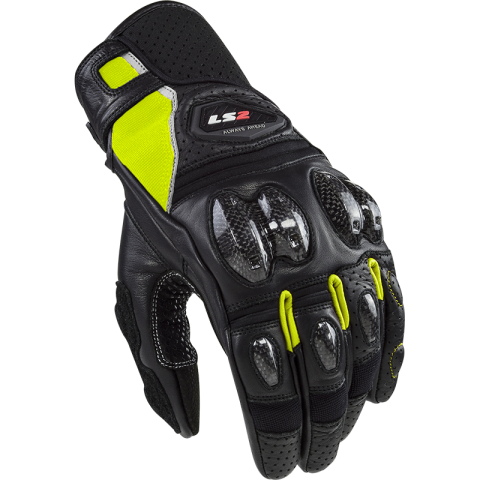 LS2 SPARK 2 LEATHER MAN GLOVES BLACK H-V XXL