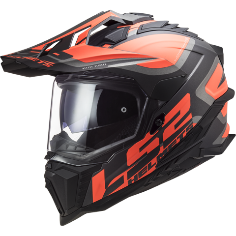 LS2 MX701 EXPLORER ALTER MATT BLACK FL.ORANGE S