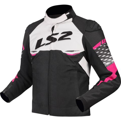 LS2 APEX LADY JACKET BLACK WHITE PINK 4XL