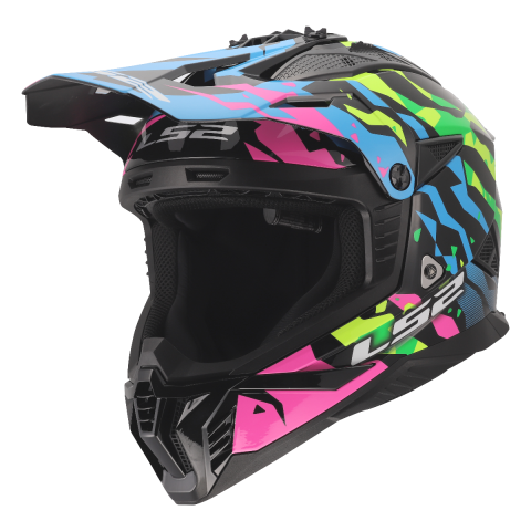 LS2 MX708 FAST II GROTESK BLUE PINK GREEN-06 XL