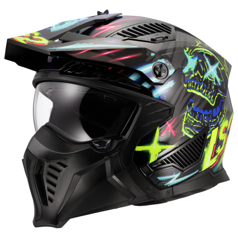LS2 OF606 DRIFTER RAYZ BLACK BLUE-06 XXL